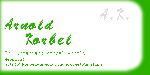 arnold korbel business card